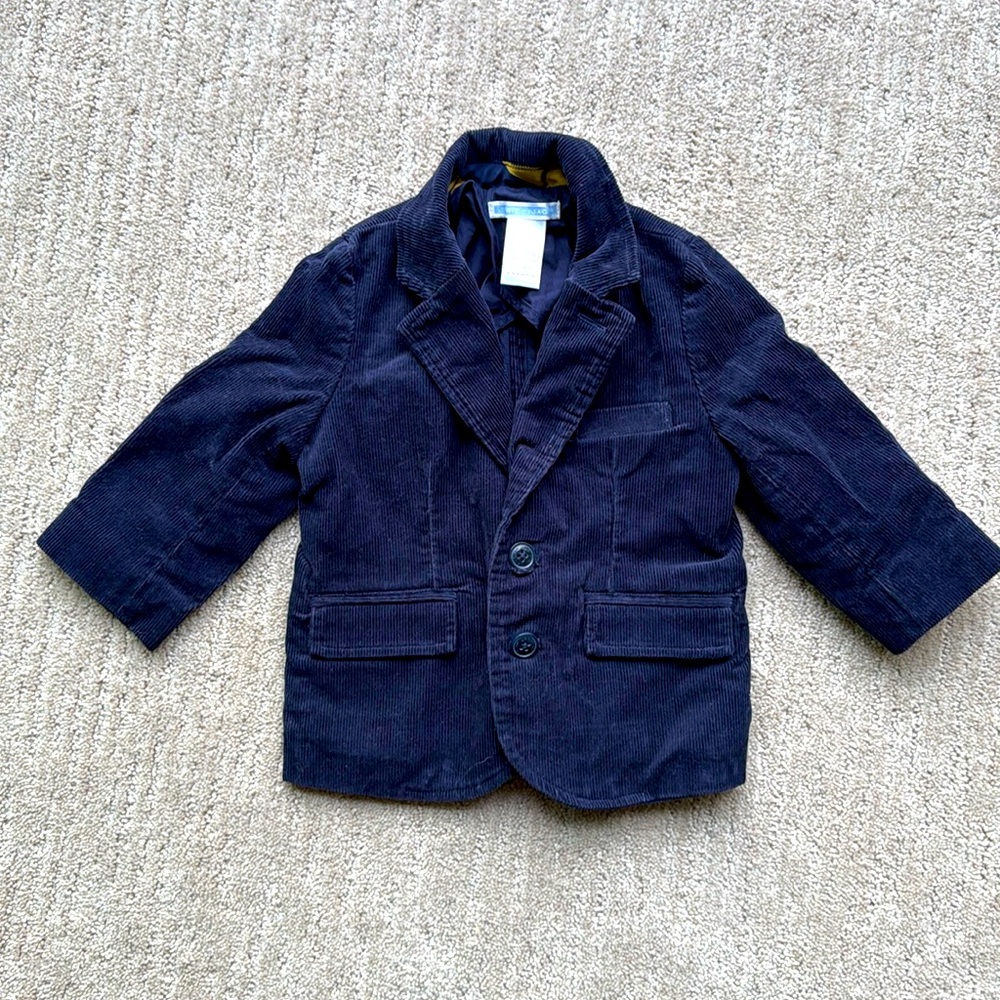 Janie And Jack Navy Corduroy Blazer 12-18 Months